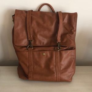 Faux Leather Laptop Backpack